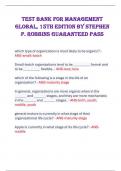 TEST BANK For Management  Global&comma; 15th Edition By Stephen  P&period; Robbins Guaranteed Pass