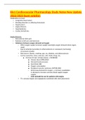 Bio1 Cardiovascular Pharmacology Study Notes New Update 2022&sol;2023 Exam solution