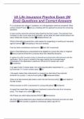 VA Life Insurance Practice Exam &lpar;90 Xcel&rpar; Questions and Correct Answers