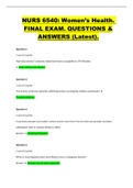 NURS 6540&colon; Women&rsquo;s Health&period; FINAL EXAM&period; QUESTIONS & ANSWERS &lpar;Latest&rpar;&period;