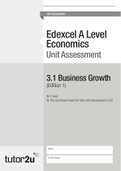 Microeconomics year 2 Business growth questions