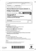  Pearson Edexcel Level 1&sol;Level 2 GCSE &lpar;9&minus;1&rpar;  Geography A  Paper 1GA0&sol;03  PAPER 3 Geographical Investigations  Fieldwork and UK Challenges