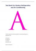 Test Bank For Modern Refrigeration and Air Conditioning 21st Edition by Andrew D&period; Althouse&comma; Carl H&period; Turnquist&comma; Alfred F&period; Bracciano&comma; Daniel C&period; Bracciano&comma; Gloria M&period; Bracciano 9781635638776 Chapter 1-55 Complete Guide&period;
