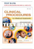 Test Bank for Clinical Procedures for Medical Assistants 11th Edition by Kathy Bonewit-West&vert;978-0323758581&vert; All  Chapters  1-23&vert; LATEST