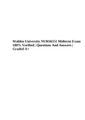 Walden University NURS6551 Primary Care Of Women Midterm Exam 2022 100&percnt; Verified &vert; Questions And Answers &vert; Graded A&plus;&period;