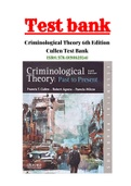 Criminological Theory 6th Edition Cullen Test Bank ISBN:978-0190639341|Complete Guide A+
