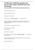 NCSBN Quiz TestBANK questions and answers latest update 2024&sol;2025 best exam for nursing