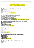 TEAs Science Prep Questions And Answers With Complete Solution Rated A&plus; 20222023