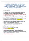 CNN EXAM 2025 LATEST EXAM REVIEW  WITH COMPLETE QUESTIONS AND  CORRECT ANSWERS&vert;&vert; ACTUAL CNN EXAM  2025 TEST ALREADY RATED A&plus;
