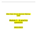 Data Driven Decision Making - Module 6 Study Guide - Improving Organizational Performance (LATEST UPLOAD) 20222023