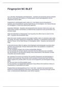 Fingerprint NC BLET Exam with Questions and Correct Answers