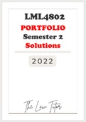 LML4802 Portfolio (Solutions) for Semester 2 2022 (November) Exam