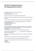 NC BLET Fingerprinting & Photographing Arrestees Questions and Answers