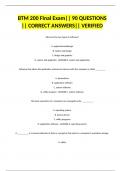 BTM 200 FInal Exam&vert;&vert; 90 QUESTIONS &vert;&vert; CORRECT ANSWERS&vert;&vert; VERIFIED