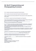 NC BLET Fingerprinting and Photographing Arrestees Questions with Correct Answers