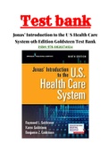 Jonas’ Introduction to the U S Health Care System 9th Edition Goldsteen Test Bank ISBN:978-0826174024|100% Correct Answers .