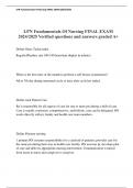LPN Fundamentals Of Nursing FINAL EXAM 2024&sol;2025 Verified questions and answers graded A&plus;