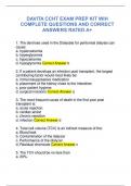 DAVITA CCHT EXAM PREP KIT WIH  COMPLETE QUESTIONS AND CORRECT  ANSWERS RATED A&plus;