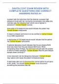 DAVITA CCHT EXAM REVIEW WITH  COMPLETE QUESTIONS AND CORRECT  ANSWERS RATED A&plus;