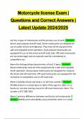 Motorcycle license Exam &vert; Questions and Correct Answers &vert; Latest Update 2024&sol;2025