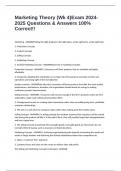 Marketing Theory &lpar;Wk 4&rpar;Exam 2024-2025 Questions & Answers 100&percnt; Correct&excl;&excl;