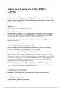 Marketing summary Exam 100&percnt; Correct