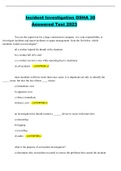 Incident Investigation OSHA 30 Answered Test 2022&sol;2023 UPDATED&excl;&excl;