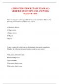 ATI RN PEDIATRIC RETAKE EXAM 2023 VERIFIED QUESTIONS AND ANSWERS&sol; NGN&lpar;SOLVED&rpar;