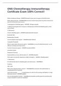 ONS Chemotherapy Immunotherapy Certificate Exam 100&percnt; Correct&excl;&excl;