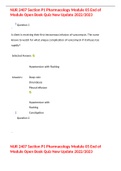 NUR 2407 Section P1 Pharmacology Module 05 End of Module Open Book Quiz New Update 2022&sol;2023