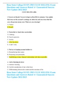 Rose State College ECON 2503 CLUE SELLING Exam Questions and Answers Rated A&plus; Guaranteed Success New Update 2022&sol;2023