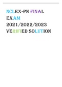 NCLEX-PN FINAL  EXAM 2021/2022/2023 VERIFIED SOLUTION