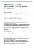 ONS&sol;ONCC Chemotherapy Immunotherapy Certification Exam 100&percnt; Correct&excl;&excl;