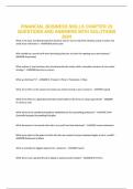 FINANCIAL BUSINESS SKILLS CHAPTER 29 QUESTIONS AND ANSWERS WITH SOLUTIONS 2024