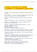 A LEVEL PSYCHOLOGY-PAPER 2&comma;CORRECTLY ANSWERED QUESTIONS&period;