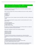 WGU Master's Course C795 - Cybersecurity Management II Tactical &lpar;Answered&rpar;