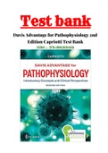 TEST BANK FOR Davis Advantage for Pathophysiology Introductory Concepts and Clinical Perspectives 2nd Edition by Theresa Capriotti Chapter 1-46 ISBN:978-0803694118|Complete Test Bank With Rationals.
