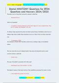 Dental ANATOMY Questions for EFDA Questions and Answers 2024&sol;2025