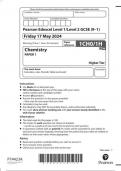  Pearson Edexcel Level 1&sol;Level 2 GCSE &lpar;9&ndash;1&rpar; 1CH0&sol;1H Chemistry  PAPER 1 JUNE 2024