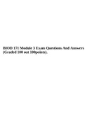 BIOD 171 Essential Microbiology Portage Learning Module 3 Exam Questions And Answers (Graded 100 out 100points).