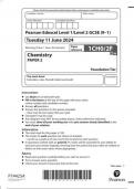  Pearson Edexcel Level 1&sol;Level 2 GCSE &lpar;9&ndash;1&rpar; 1CH0&sol;2F Chemistry  PAPER 2 June 2024