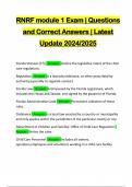 RNRF module 1 Exam &vert; Questions and Correct Answers &vert; Latest Update 2024&sol;2025