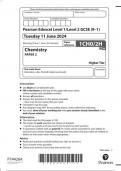  Pearson Edexcel Level 1&sol;Level 2 GCSE &lpar;9&ndash;1&rpar; 1CH0&sol;2H  Chemistry  PAPER 2 June 2024