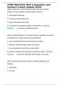 VTNE PRACTICE TEST 2 Questions and Answers &lpar;Latest Update 2024&rpar;