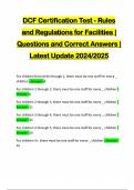 DCF Certification Test - Rules and Regulations for Facilities &vert; Questions and Correct Answers &vert; Latest Update 2024&sol;2025