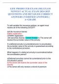 LIFE PRODUCER EXAM &lpar;MI&rpar; EXAM NEWEST ACTUAL EXAM 2024-2025 QUESTIONS AND DETAILED CORRECT ANSWERS &lpar;VERIFIED ANSWERS&rpar; &vert; A&plus;GRADE