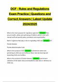 DCF - Rules and Regulations Exam Practice &vert; Questions and Correct Answers &vert; Latest Update 2024&sol;2025