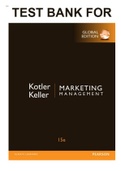 TEST BANK FOR MARKETING MANAGEMENT 15TH EDITION BY PHILIP KOTLER  STUDY GUIDE