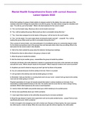 Mental Health Comprehensive Exam with correct Answers Latest Update 2022