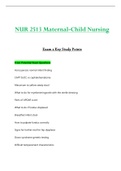 Exam 2 Key Study Points - NUR 2513 / NUR2513 (Latest 2022 / 2023): Maternal Child Nursing - Rasmussen